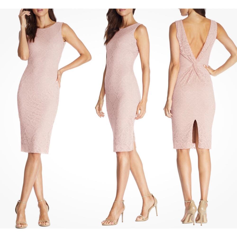 NWT Dress the Population Kendra Lace Body-Con Dress Blush Pink Size XXL